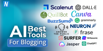 Best AI tools for blogging dashboard showing content writing, SEO, and automation tools