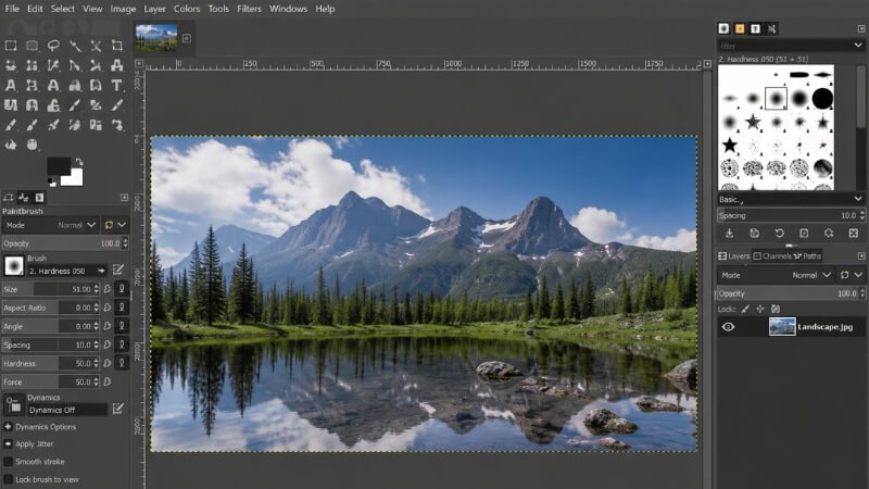 GIMP free photo editing software interface for professional photo editing and graphic design